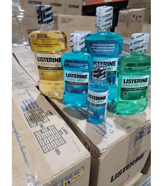Listerine 250ml Cool Mint Antiseptic Mouthwash. 13920 Units. EXW New Jersey